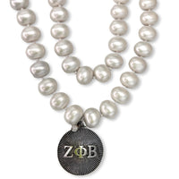 Zeta Classic Pearl Double Necklace Zeta Necklace Cerese D Jewelry   