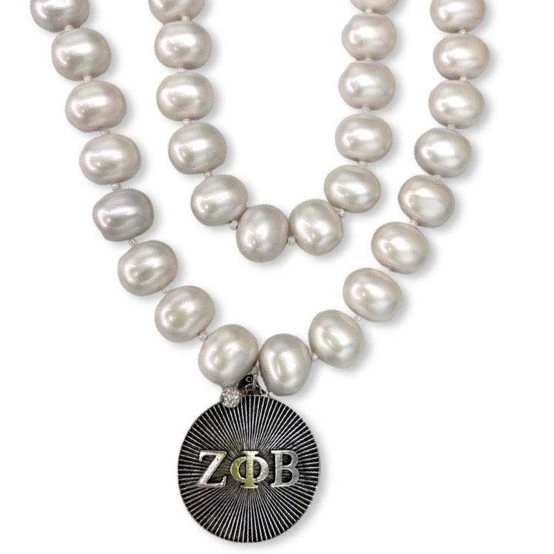 Zeta Classic Pearl Double Necklace Zeta Necklace Cerese D Jewelry   