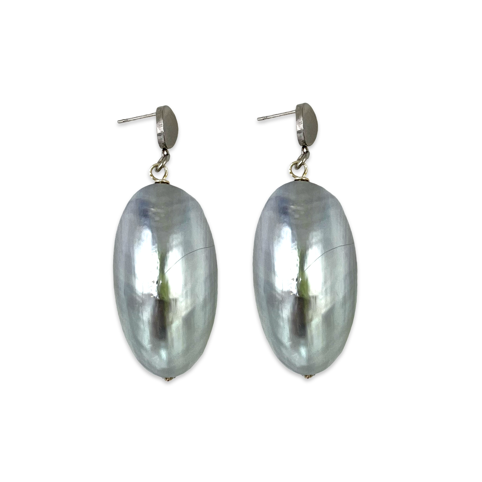 Shell Silver Steel Earring