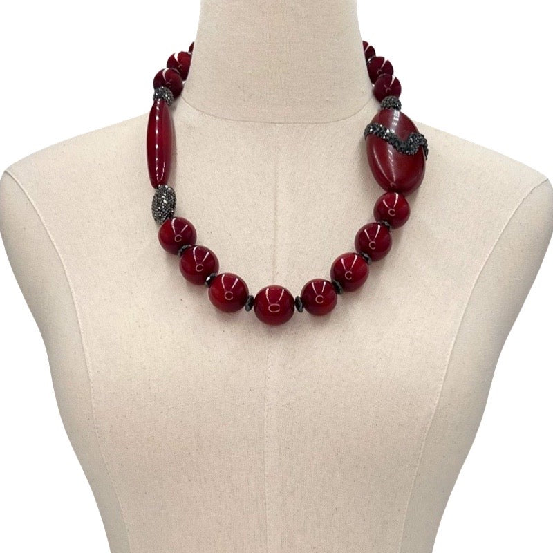 Burgundy Deep Red Necklace