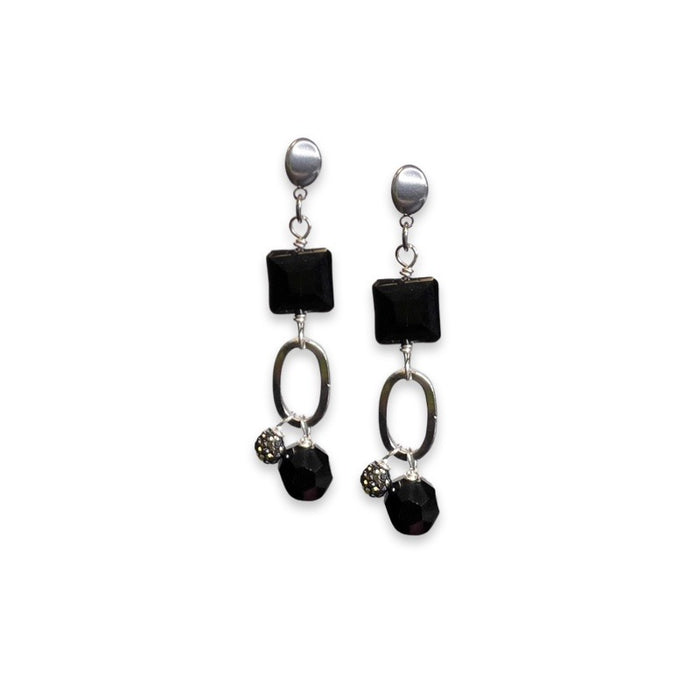 Black and Silver Earring