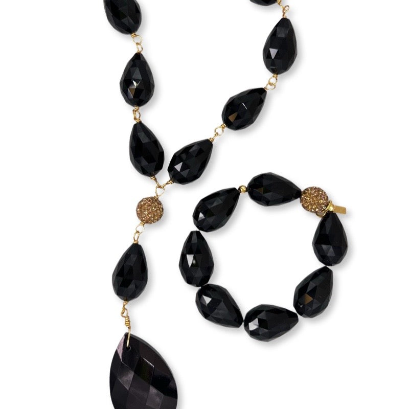 Black crystal Necklace