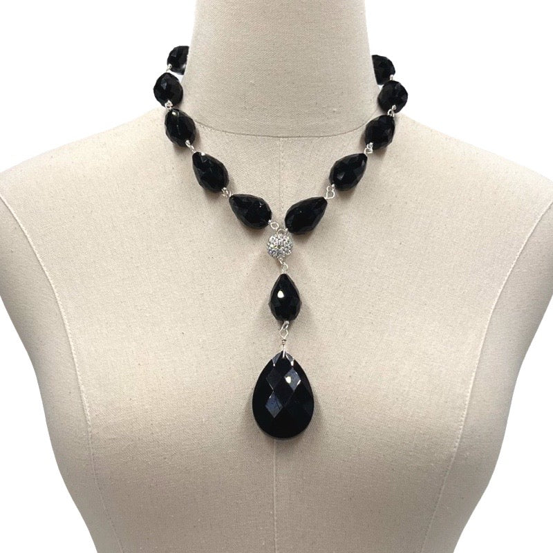 Black Crystal Statement Necklace