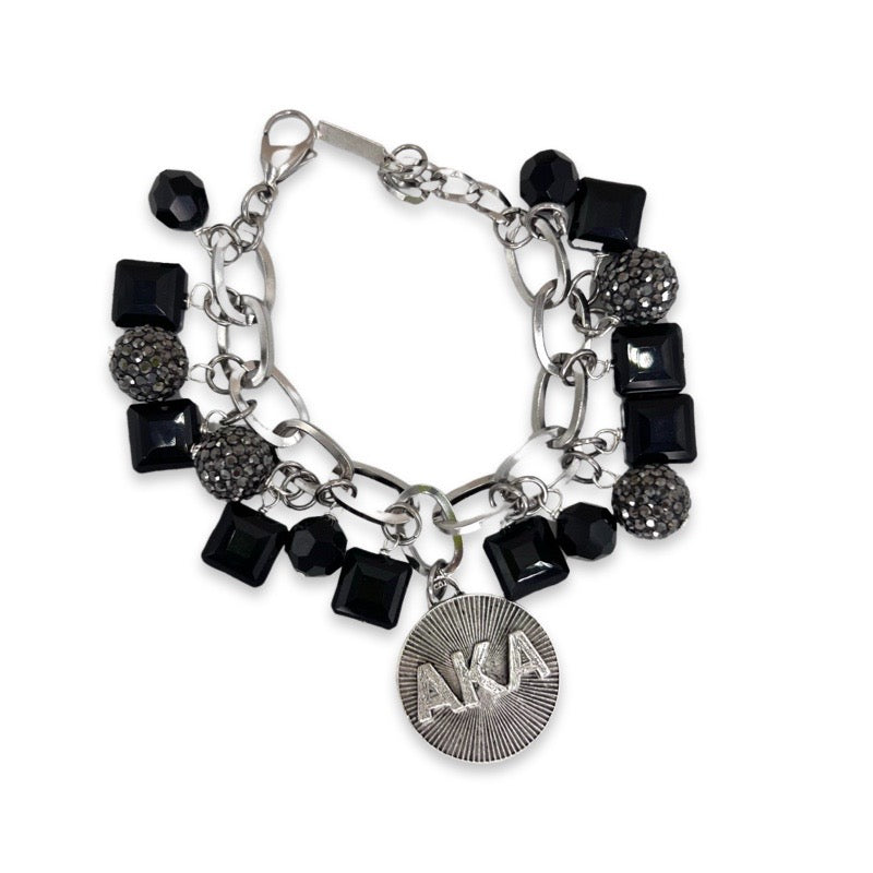 Black Glitz Charm Bracelet