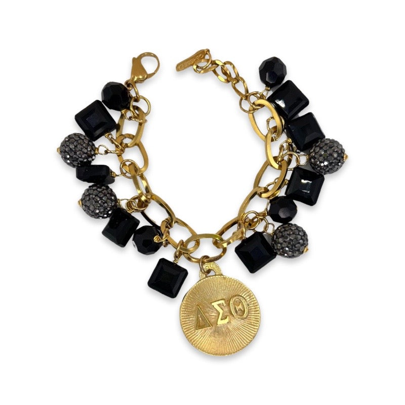 Black Glitz Charm Bracelet