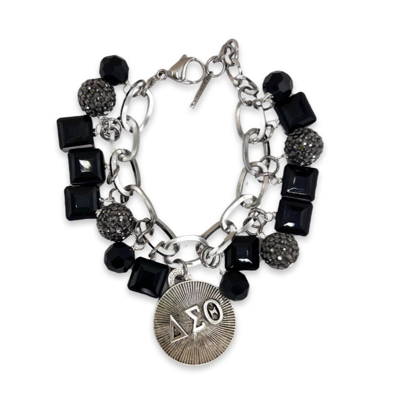 Black Glitz Charm Bracelet