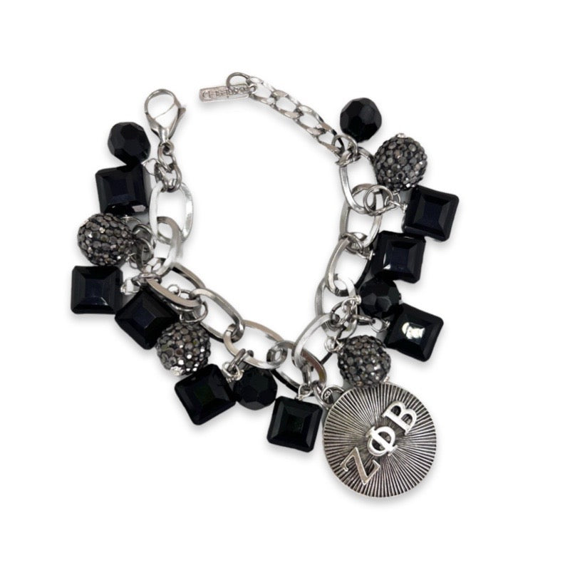 Black Glitz Charm Bracelet