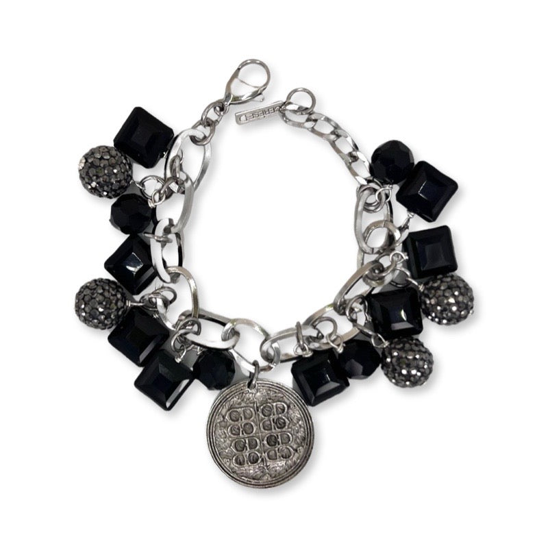 Black Glitz Charm Bracelet