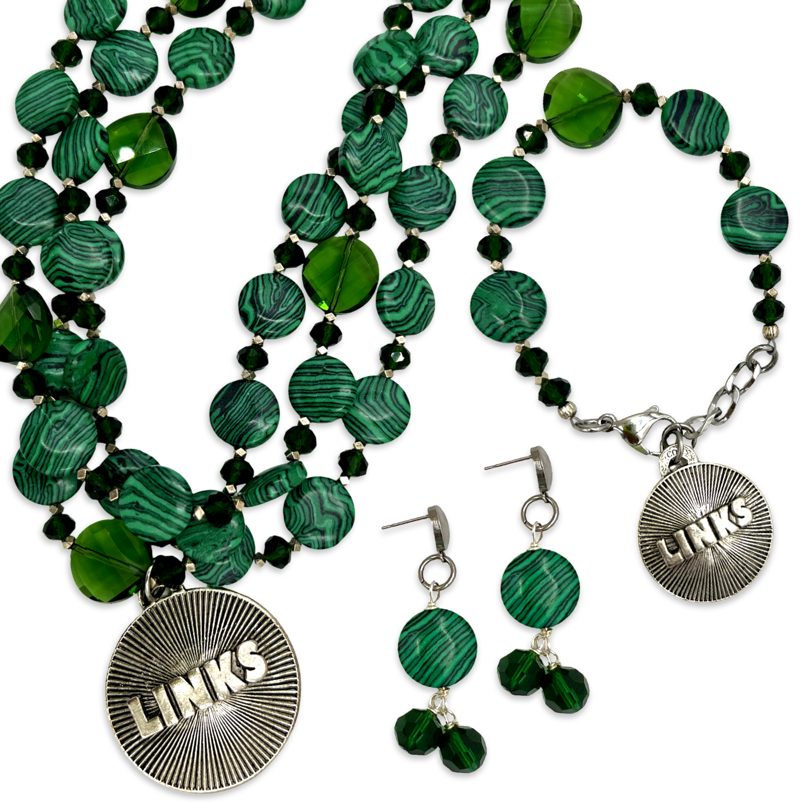 Links Mala Green Necklace