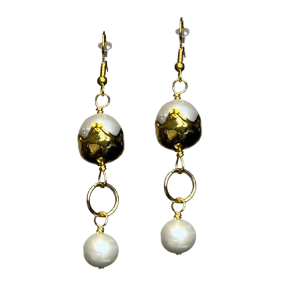 Labor Pearl Goldest Nugget Earring Earrings Cerese D, Inc.   