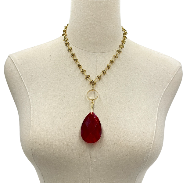 Labor Red Brite Necklace Necklaces Cerese D, Inc.   