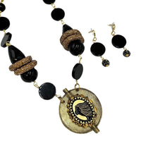 Cameo Onyx Glow Necklace OOAK Cerese D, Inc. Gold  