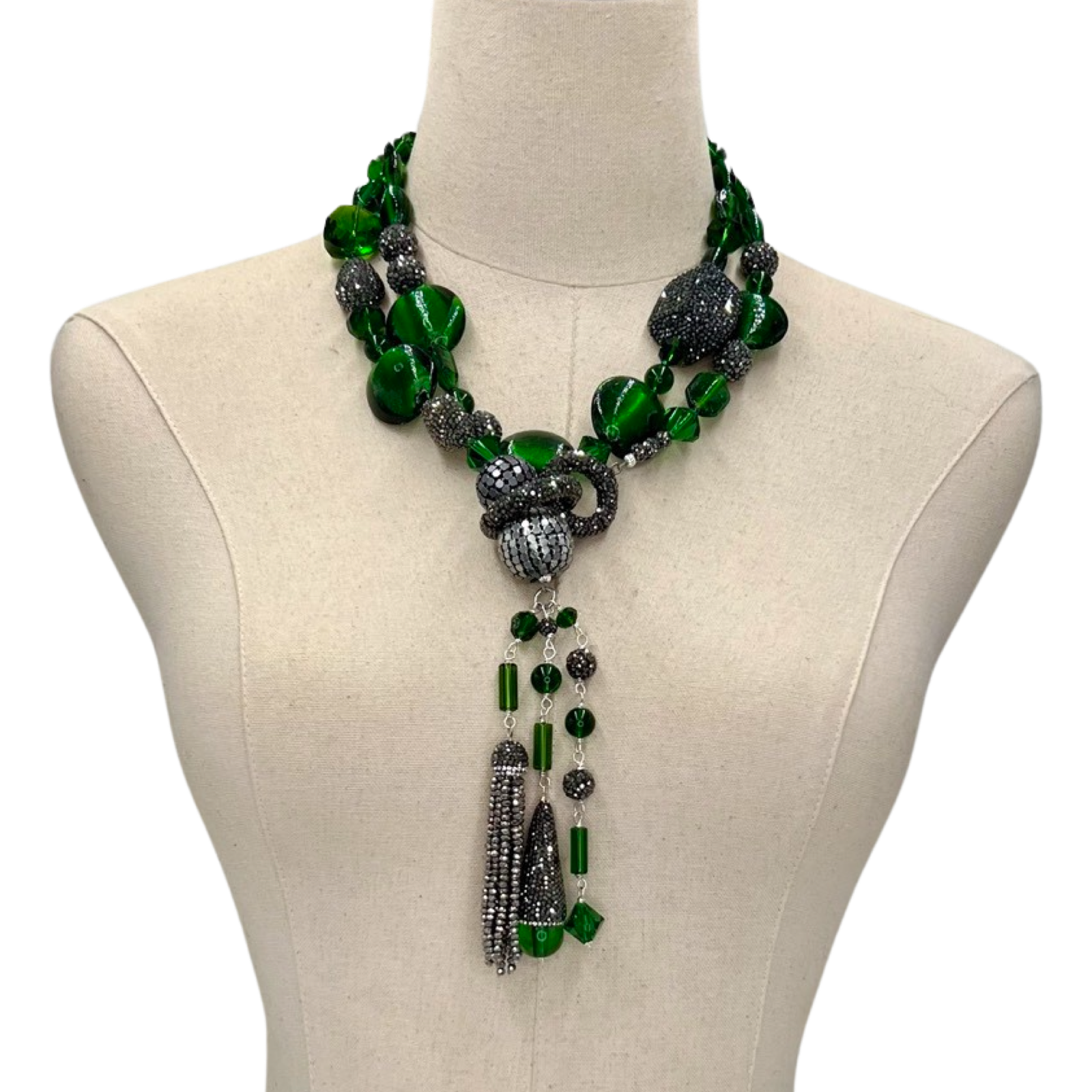 Green Foil Hornet Necklace