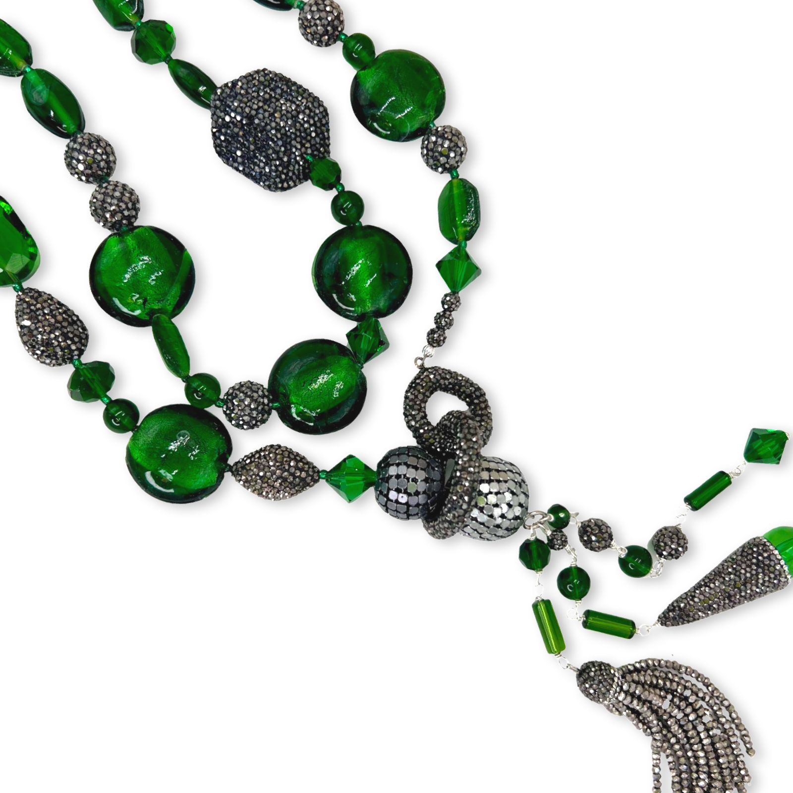 Green Foil Hornet Necklace