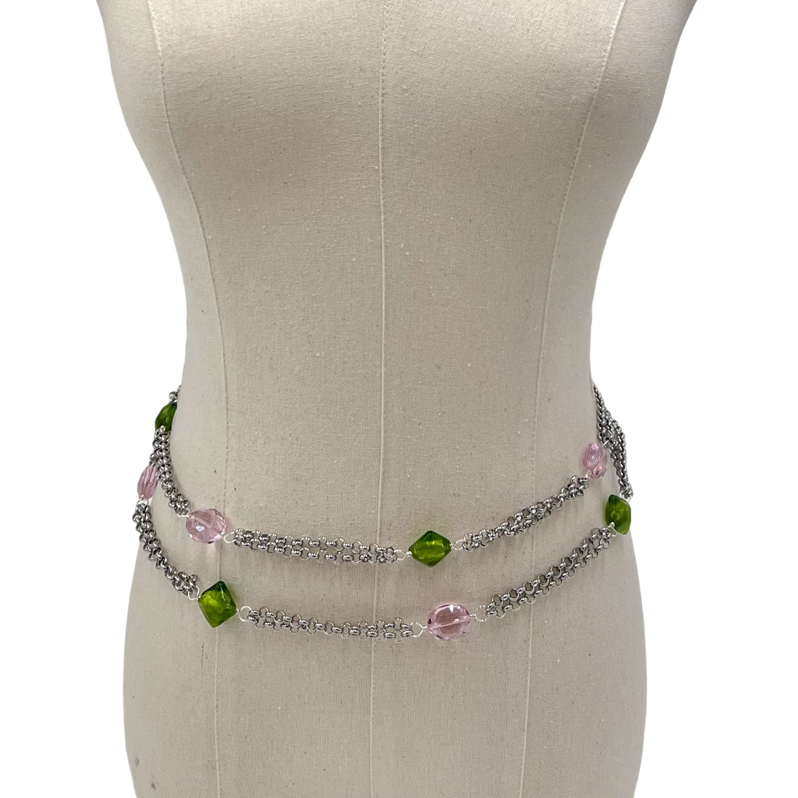 Stations Pink & Green Necklace