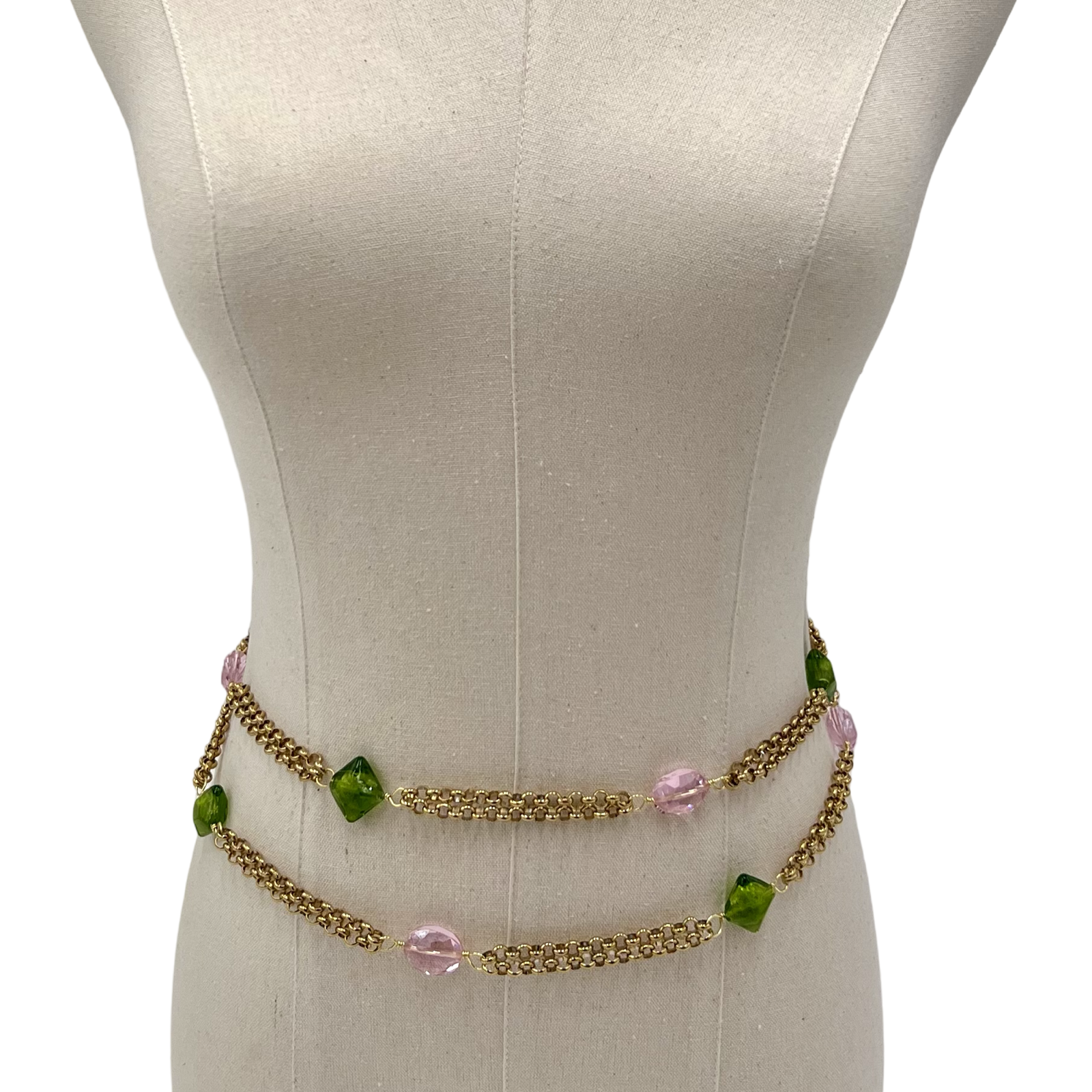 Stations Pink & Green Necklace