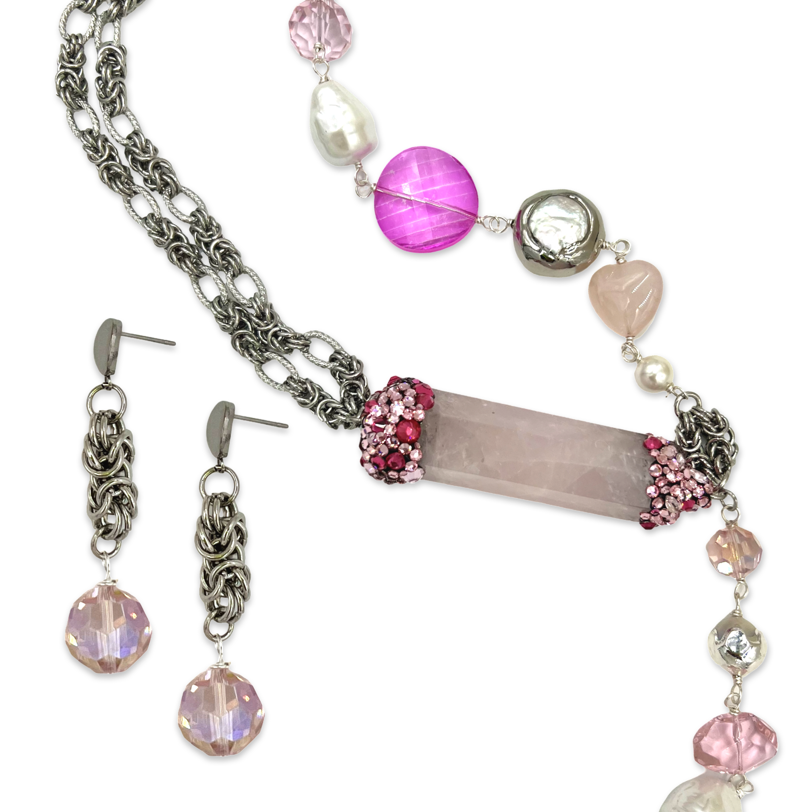Pink Quill Necklace