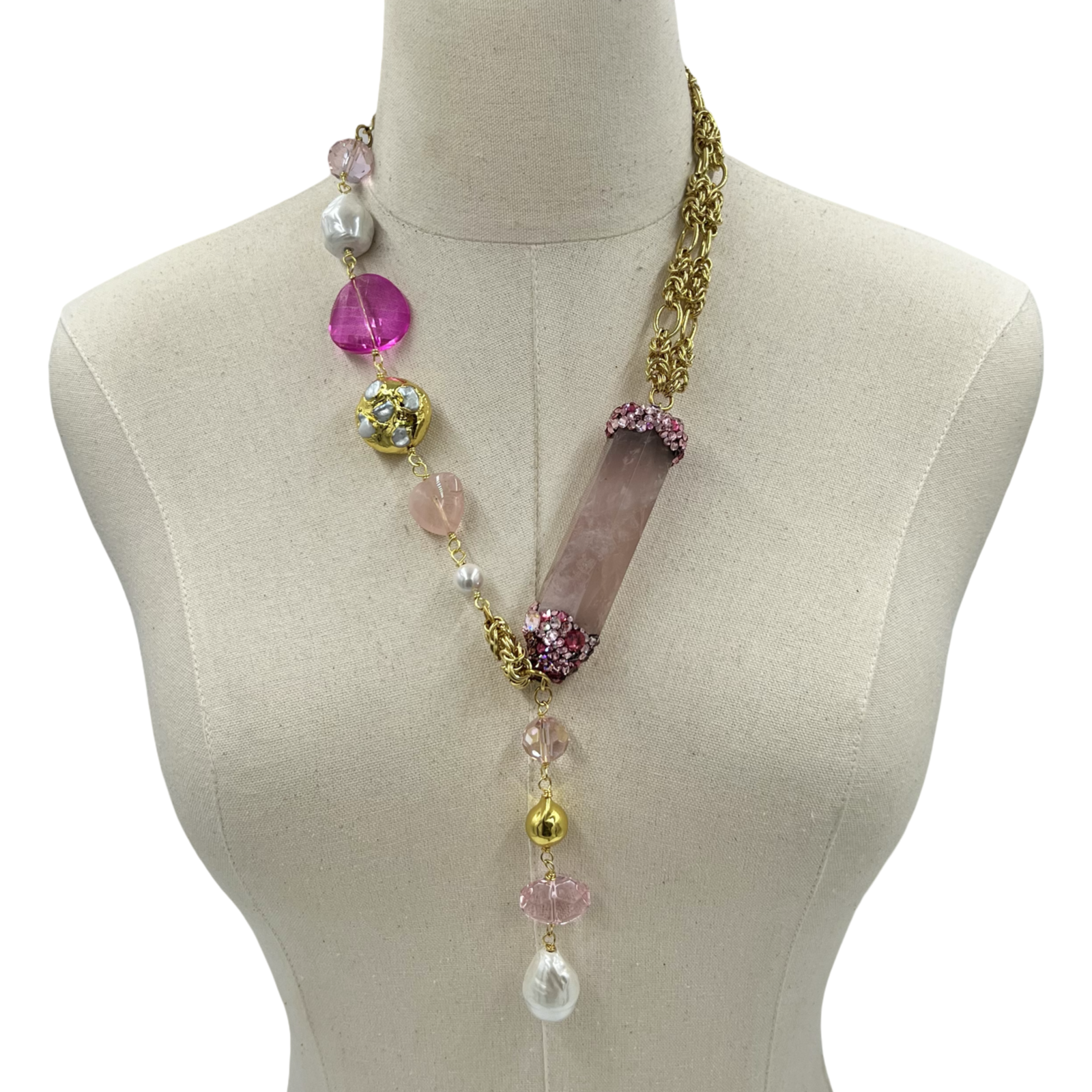 Pink Quill Necklace