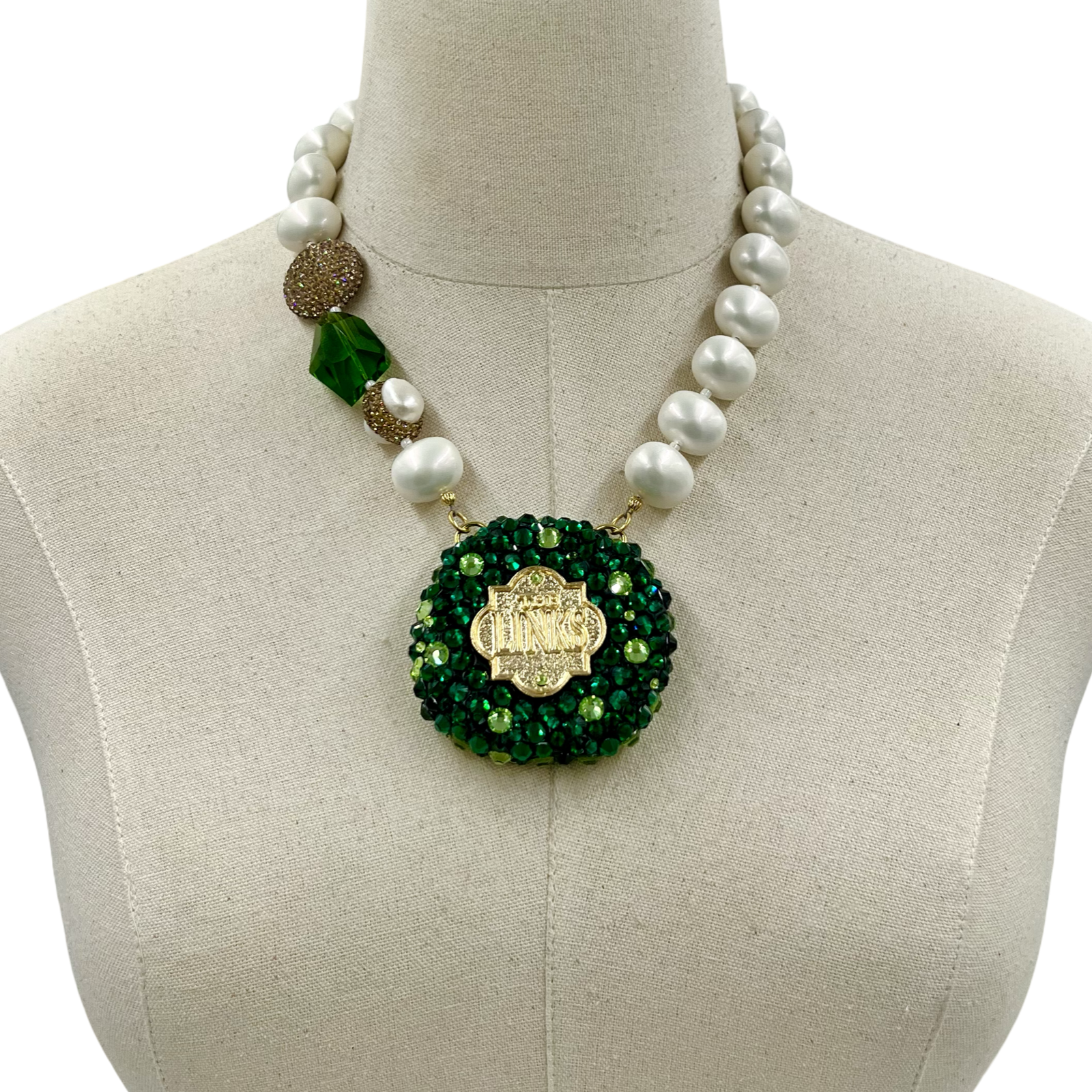 Links Green Bling Time Necklace