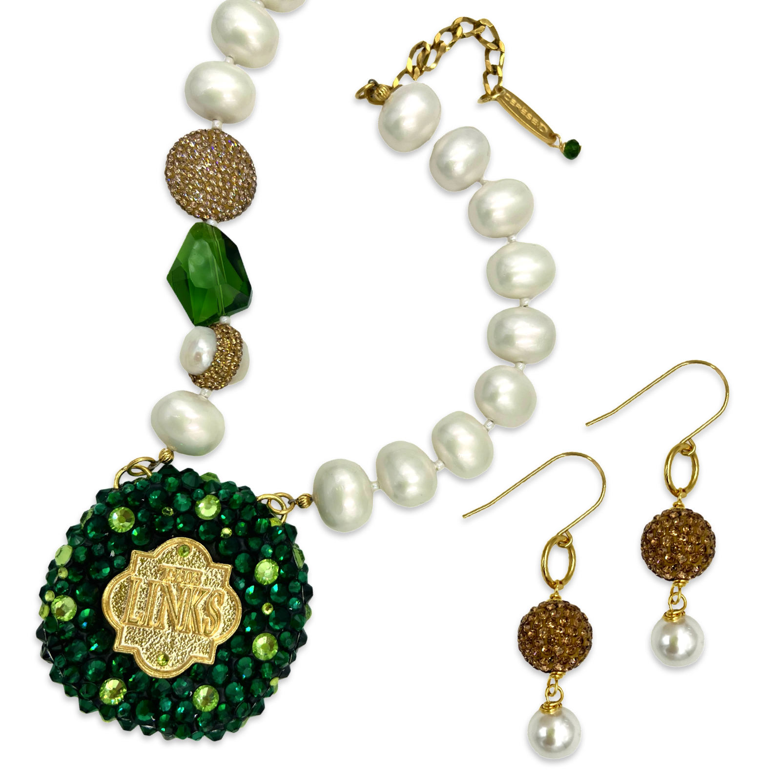 Links Green Bling Time Necklace