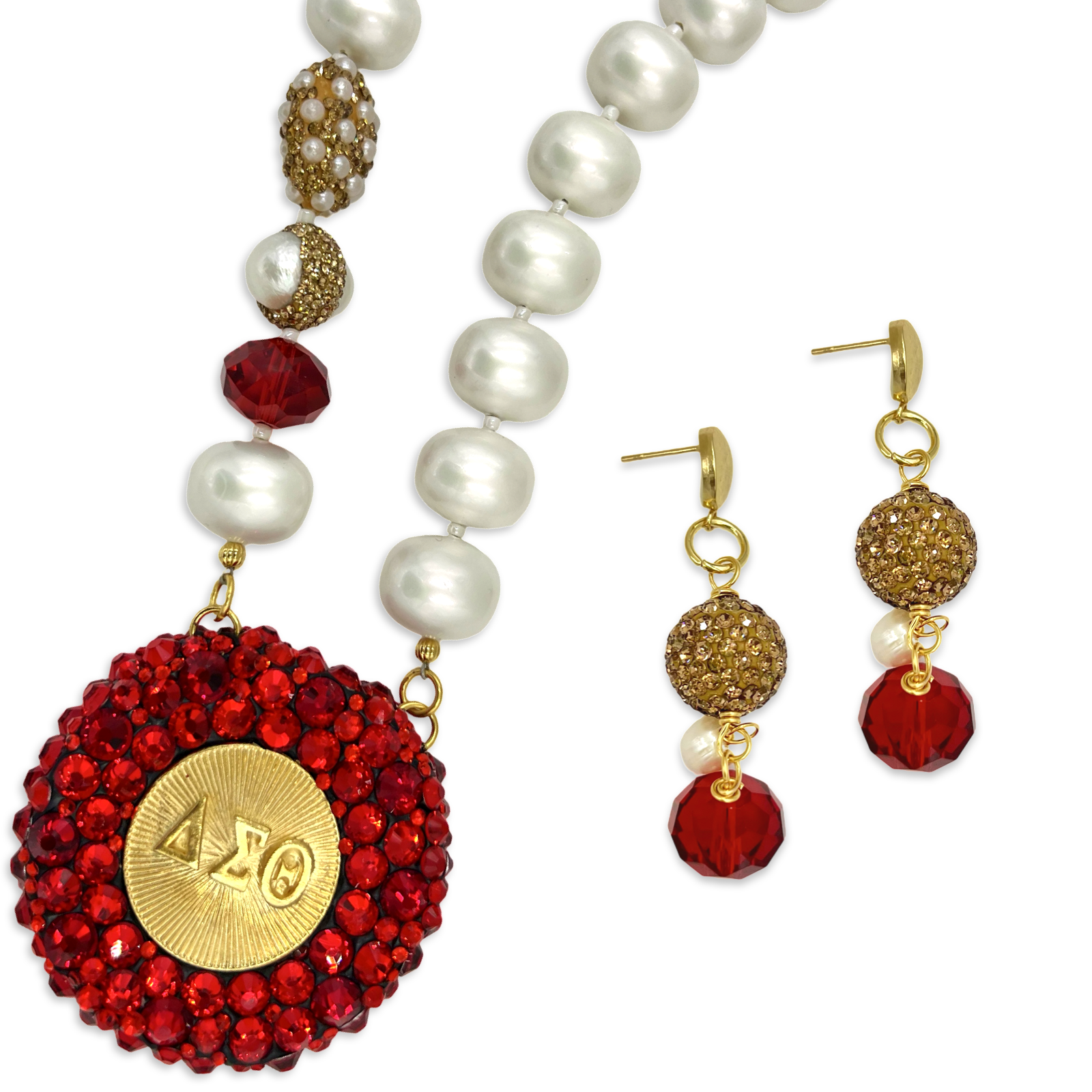 Delta Red Bling Time Necklace