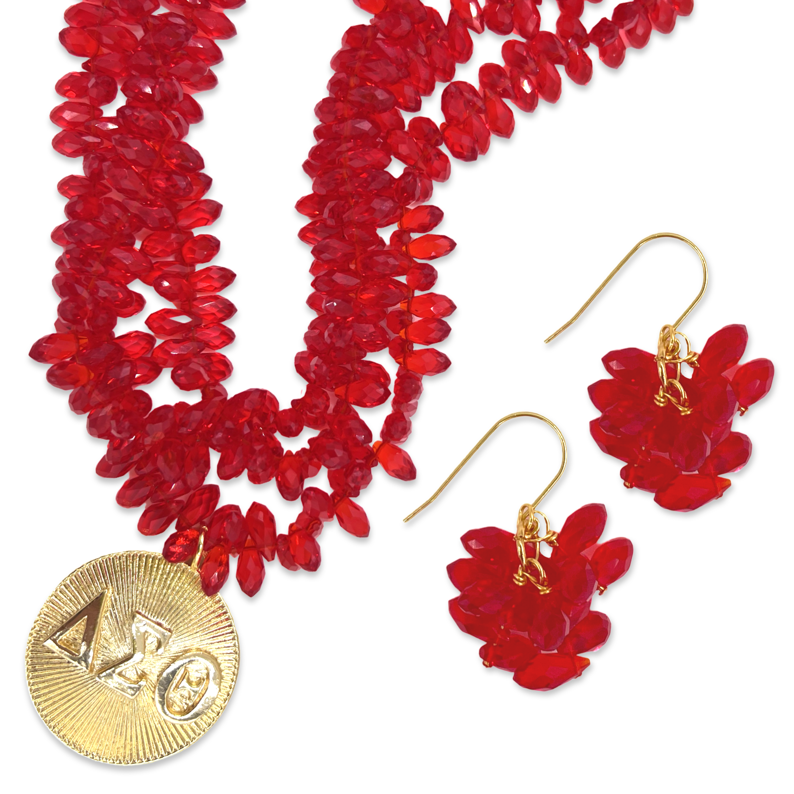 Delta Red Snaps Necklace