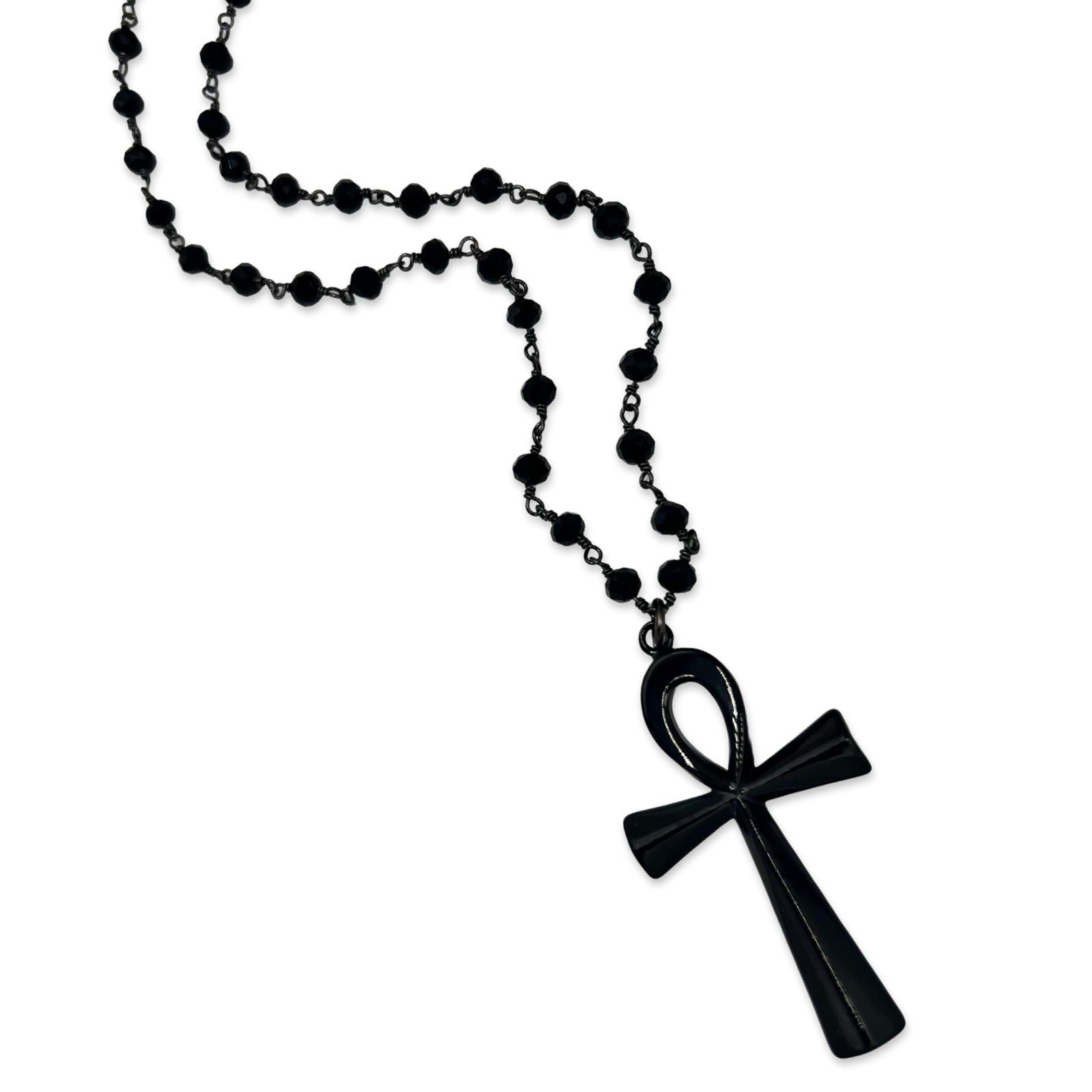 Shadow Loop Cross Necklace