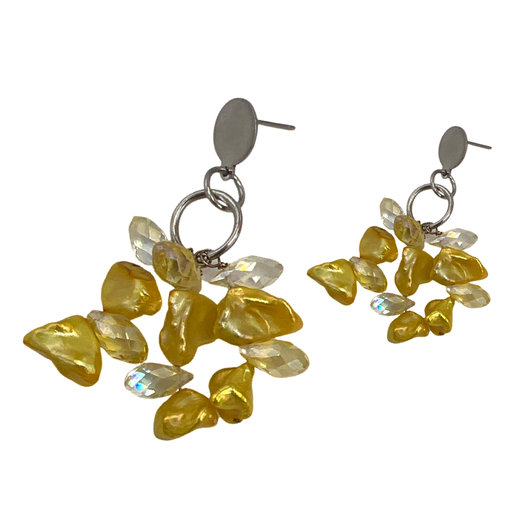 Starstruck Yellow Pearl Earrings Earrings Cerese D, Inc.   