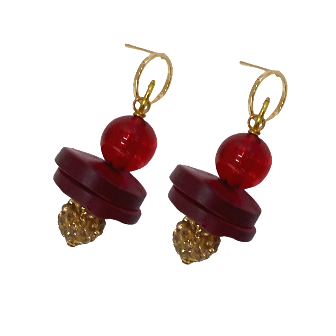 Brick Earrings Delta Earrings Cerese D, Inc. Gold  