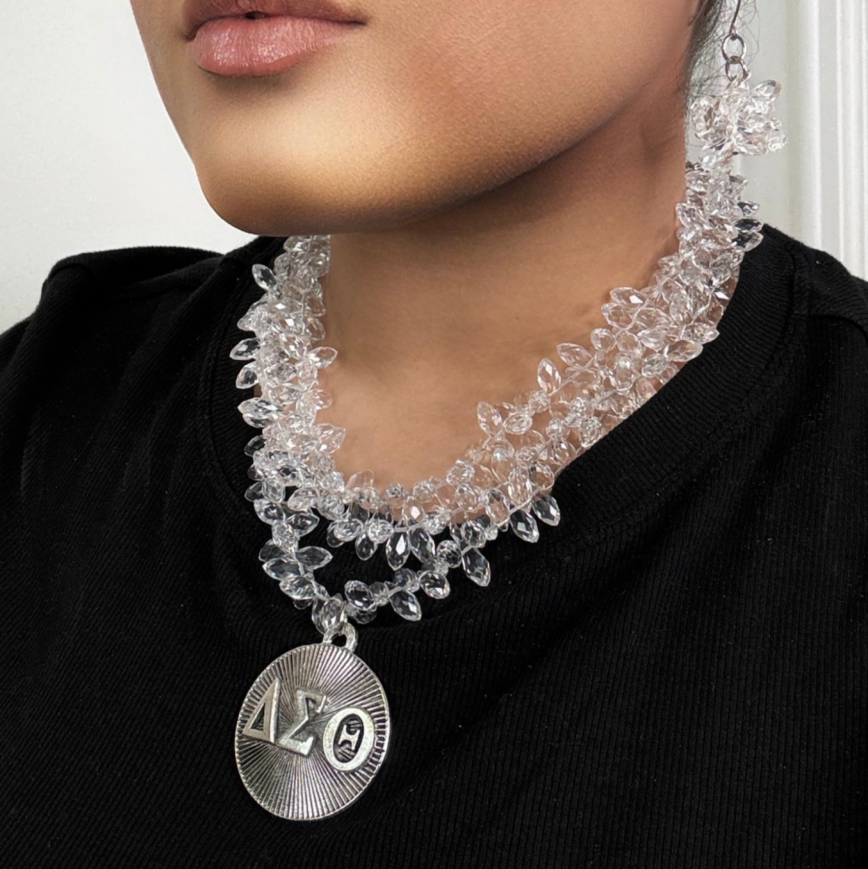 Delta Clear Snaps Necklace