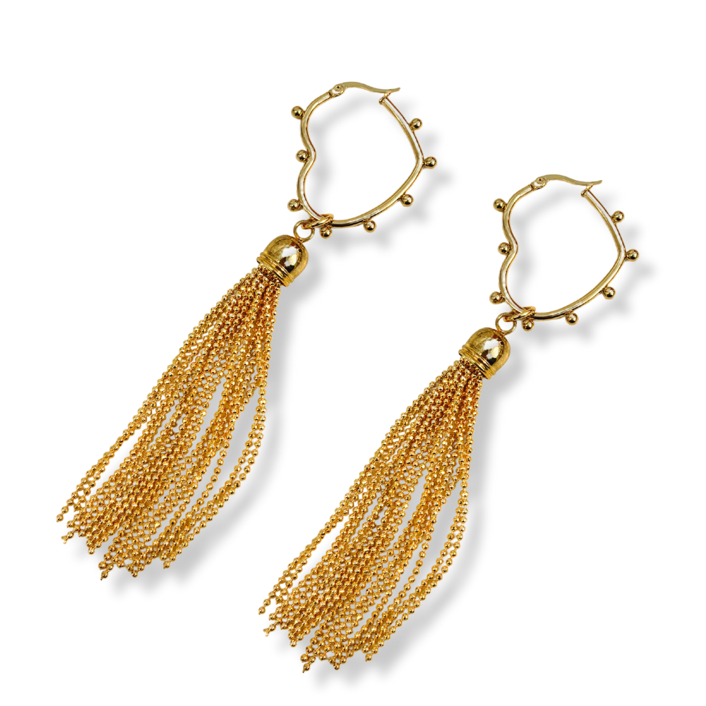 Tassel Heart Earring