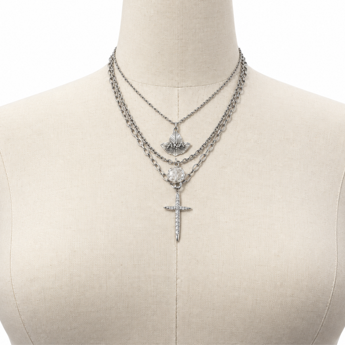 AKA Trio Silvers Necklace