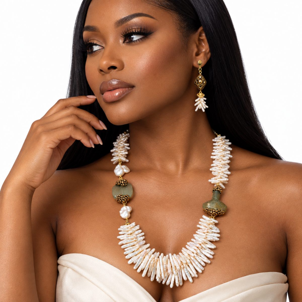 Irene Pearl Necklace Set