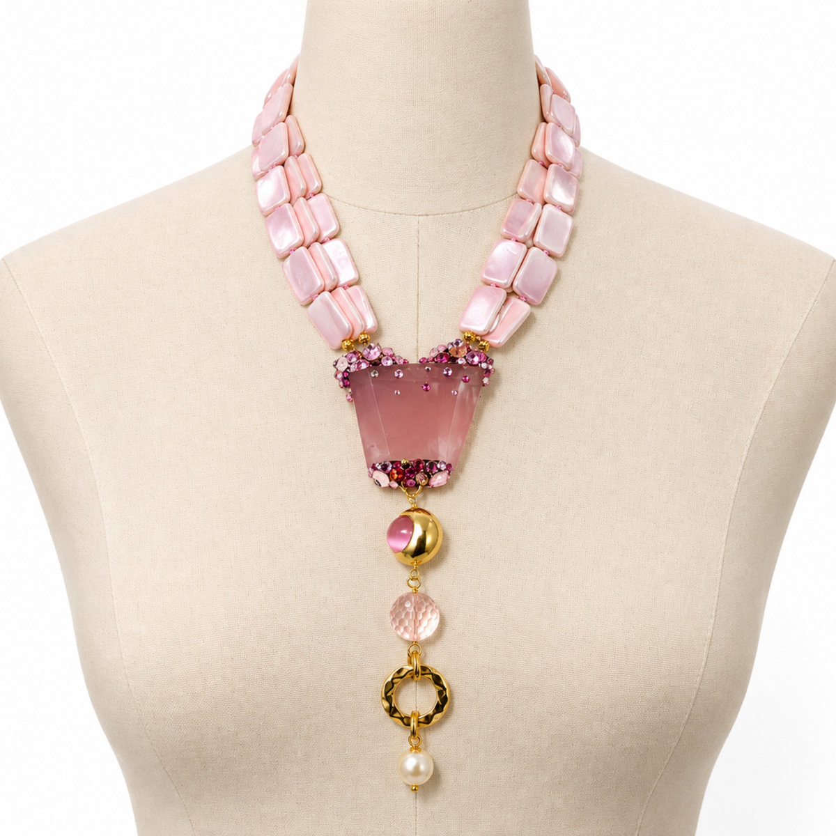 Three Pink Necklace