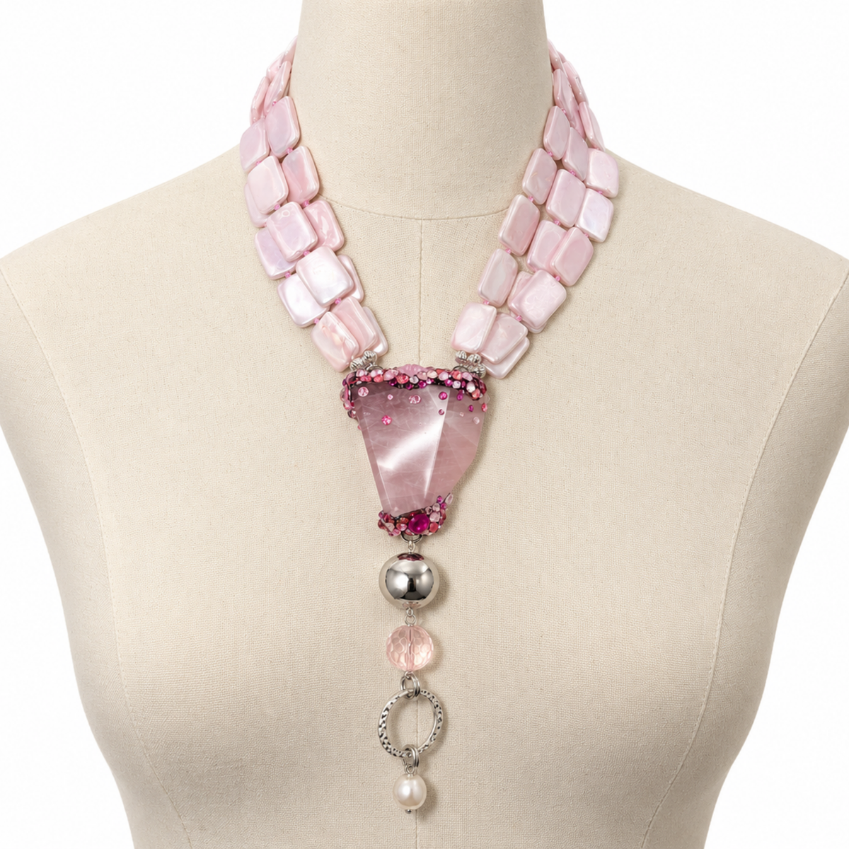 Three Pink Necklace