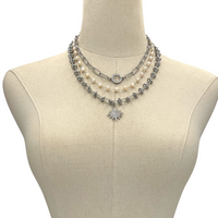 Havana Nights Champagne Necklace Necklaces Cerese D, Inc. Silver  