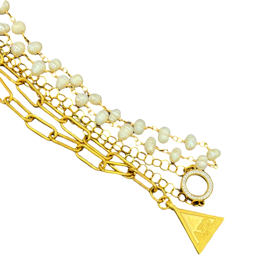 Delta Pearl Champagne Necklace DELTA Necklaces Cerese D, Inc.   