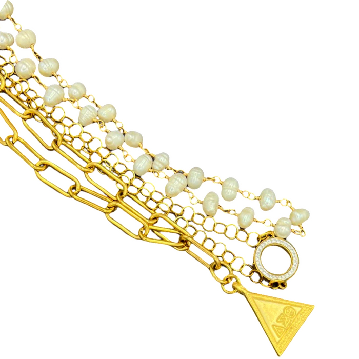 Delta Pearl Champagne Necklace DELTA Necklaces Cerese D, Inc.   