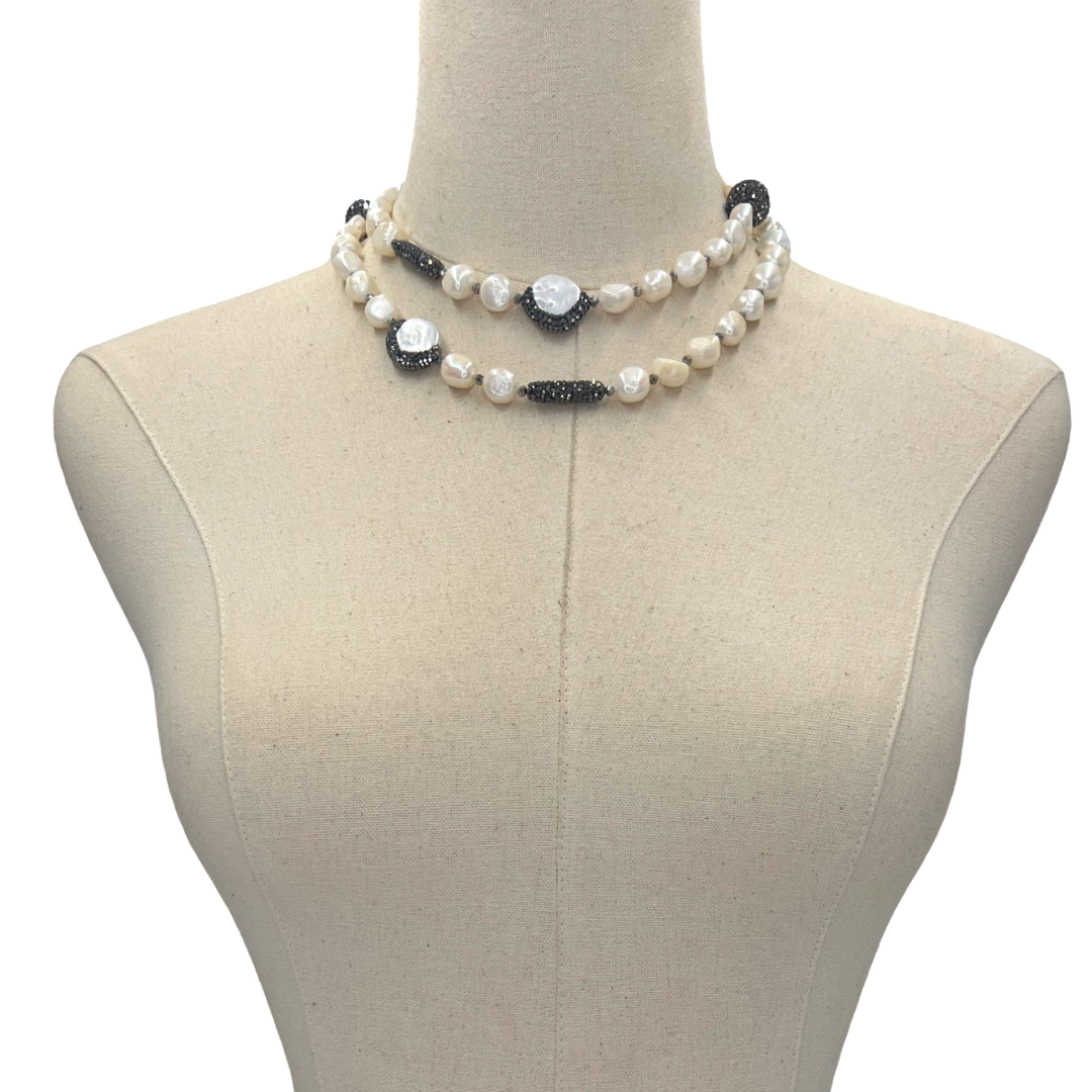 Courage Goals White Pearl Necklace OOAK Cerese D, Inc.   