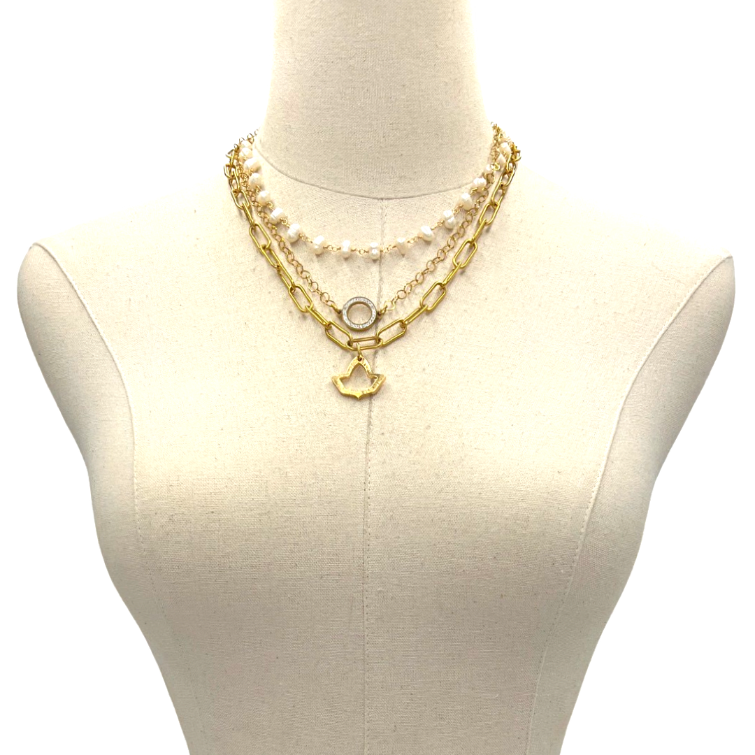 AKA Pearl Champagne Necklace AKA Necklaces Cerese D, Inc. Gold  