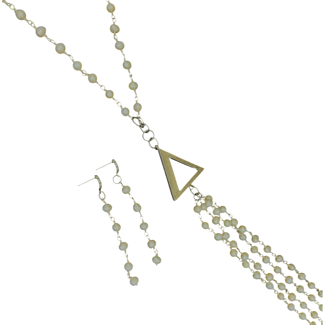 Delta Segovia Tassel Necklace DELTA Necklaces Cerese D, Inc. Silver  