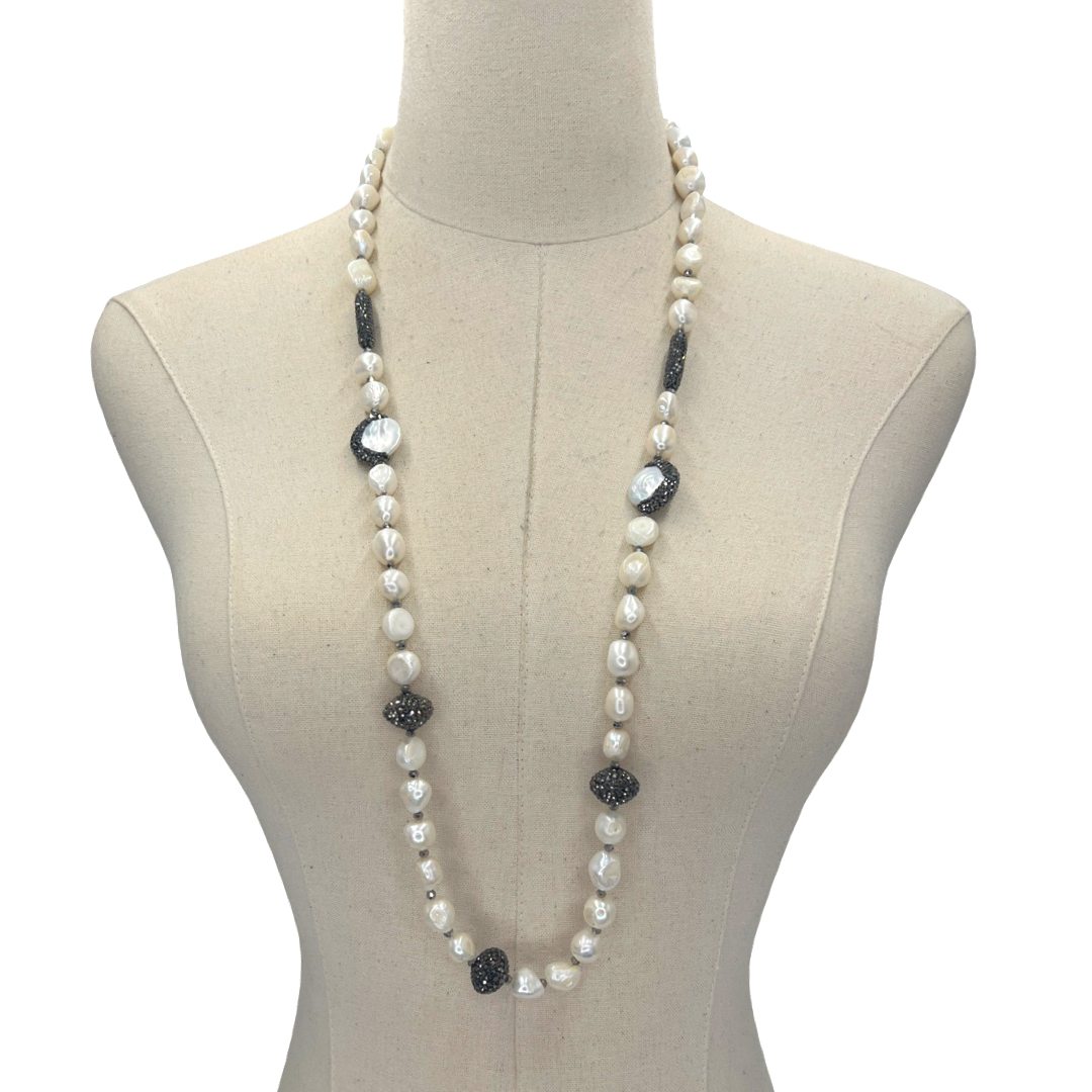 Courage Goals White Pearl Necklace OOAK Cerese D, Inc.   