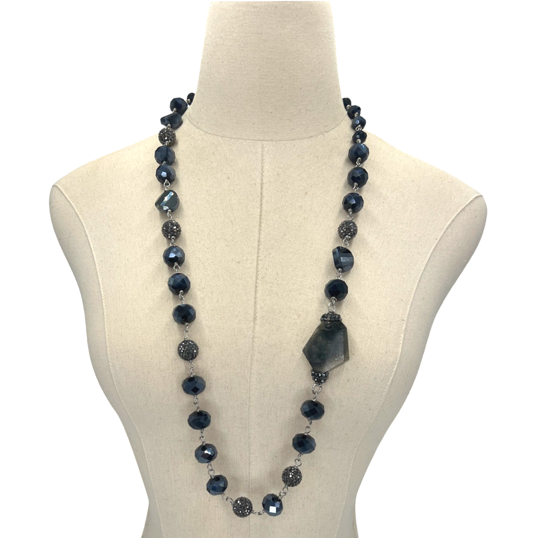 Run Me Over Navy Necklace Part 2 OOAK Cerese D, Inc.   