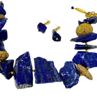 Lapis Rager Fly Necklace Necklaces Cerese D, Inc. Gold  