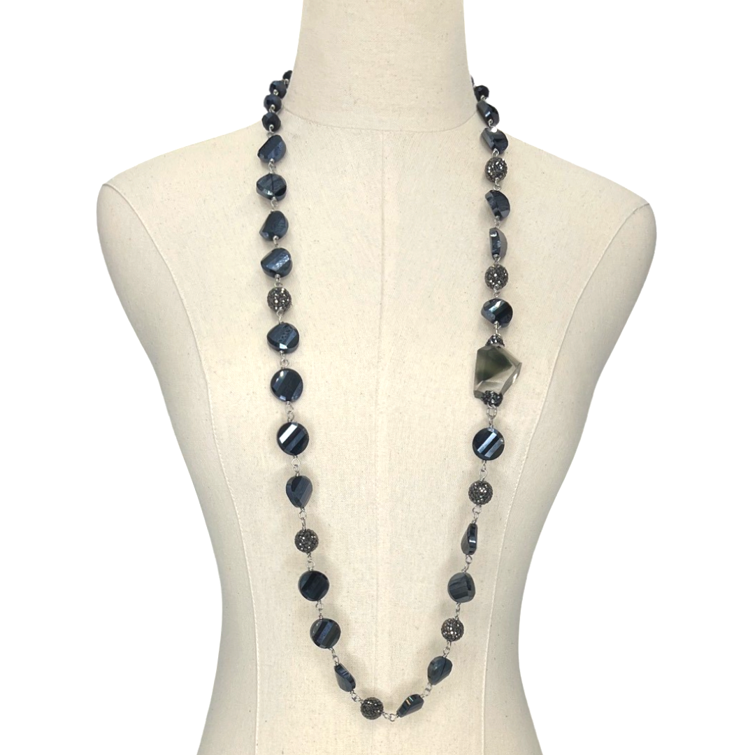 Run Me Over Navy Necklace Part 3 OOAK Cerese D, Inc.   