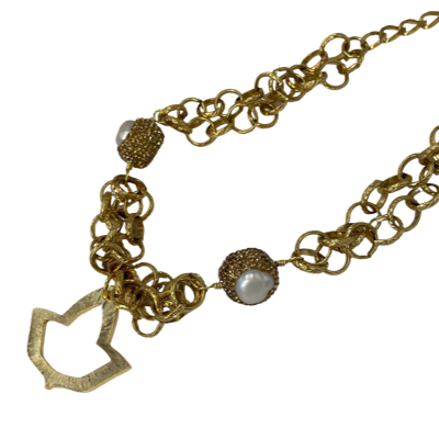 Delta Sigma Theta- Multi Pendant stainless steel bracelet- GOLD