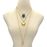 Bubble Green Fecta Necklace Necklaces Cerese D, Inc.   
