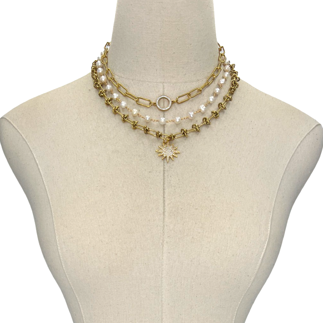 Havana Nights Champagne Necklace Necklaces Cerese D, Inc. Gold  