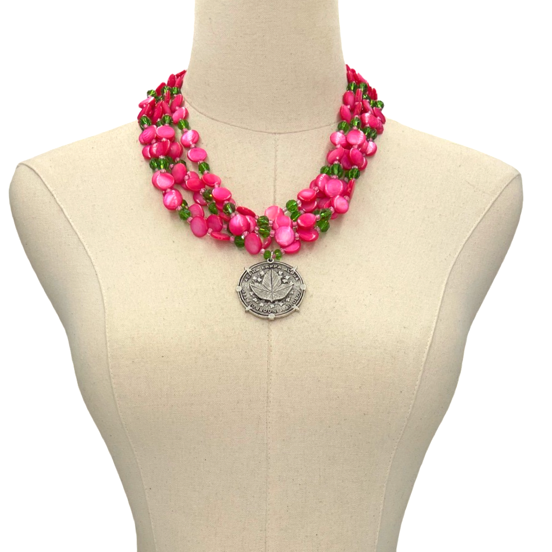 AKA Pink Pep Step Necklace AKA Necklaces Cerese D, Inc.   