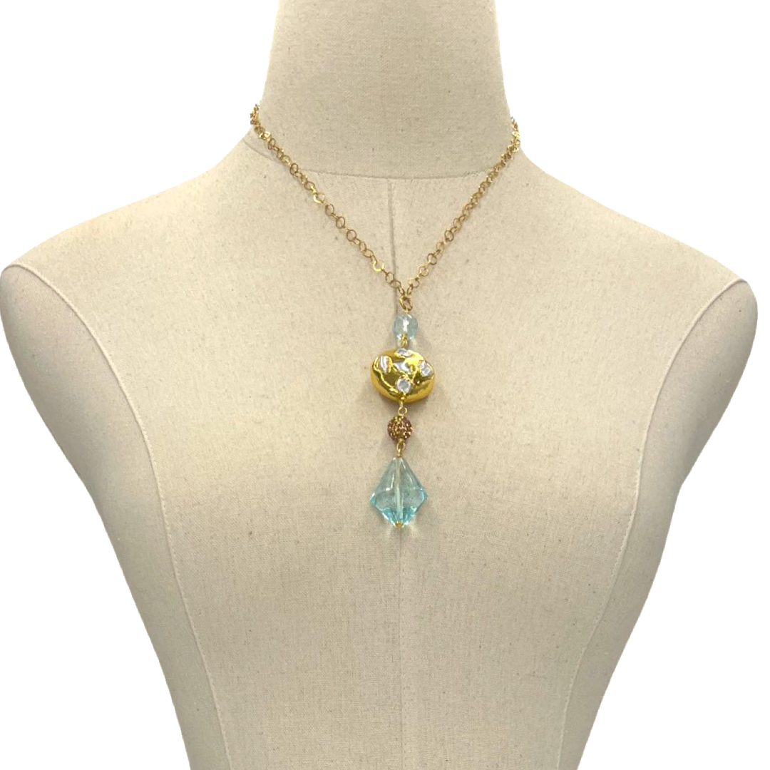 Uplift Aqua Necklace Necklaces Cerese D, Inc.   